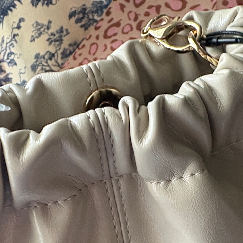 Ted Baker Cream Drawstring Crossbody with Gold Chain - Picture 14 of 14